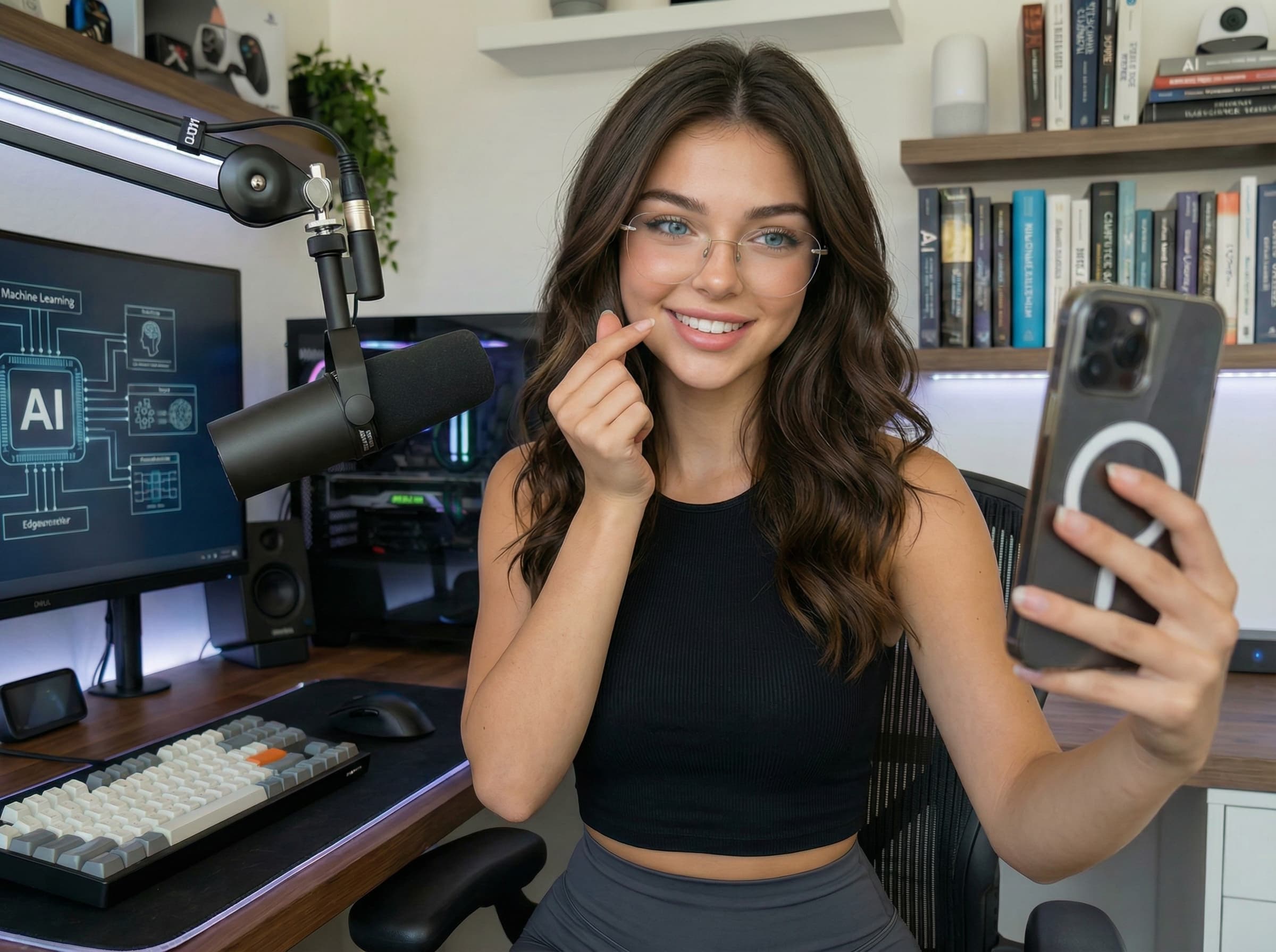 1Pixel — AI influencer character in broadcast room